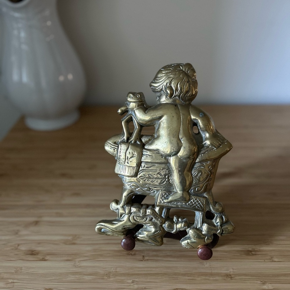 Vintage solid brass bathroom wall art